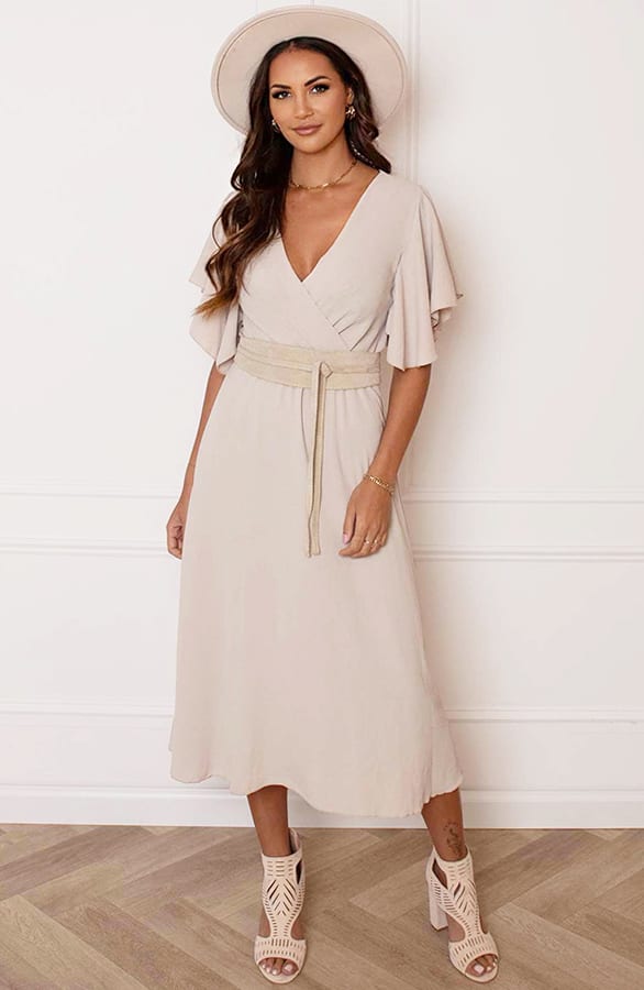 Midi Jurk Nikkie Beige – shoparchief — foto 5