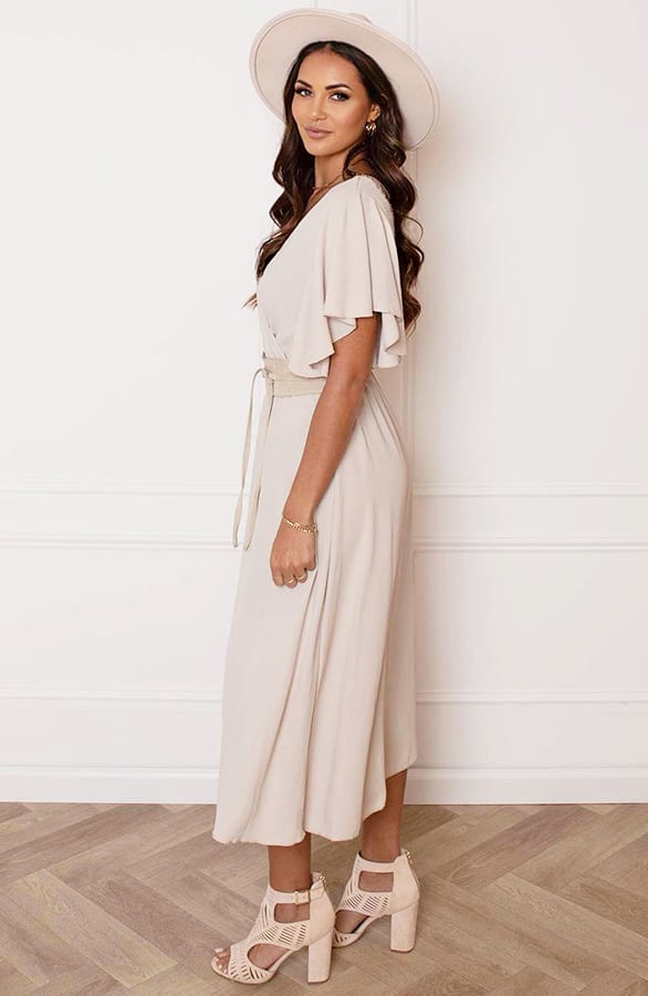 Midi Jurk Nikkie Beige – shoparchief — foto 8