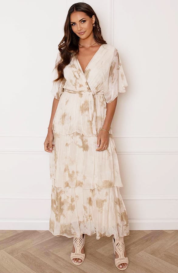 Maxi Laagjes Jurk Maja Beige – shoparchief