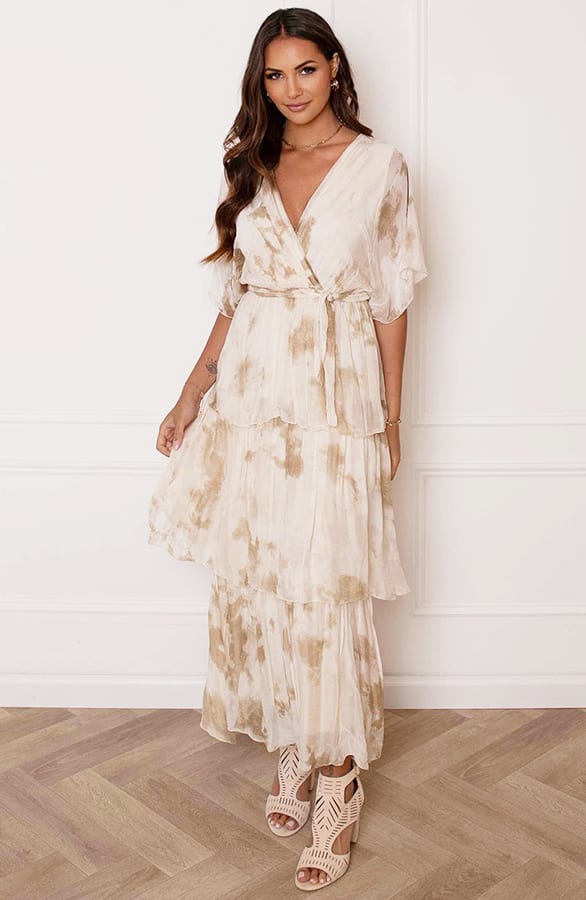 Maxi Laagjes Jurk Maja Beige – shoparchief — foto 2