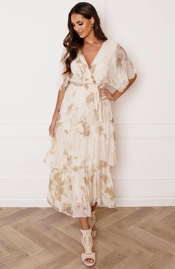 Maxi Laagjes Jurk Maja Beige – shoparchief — foto 3