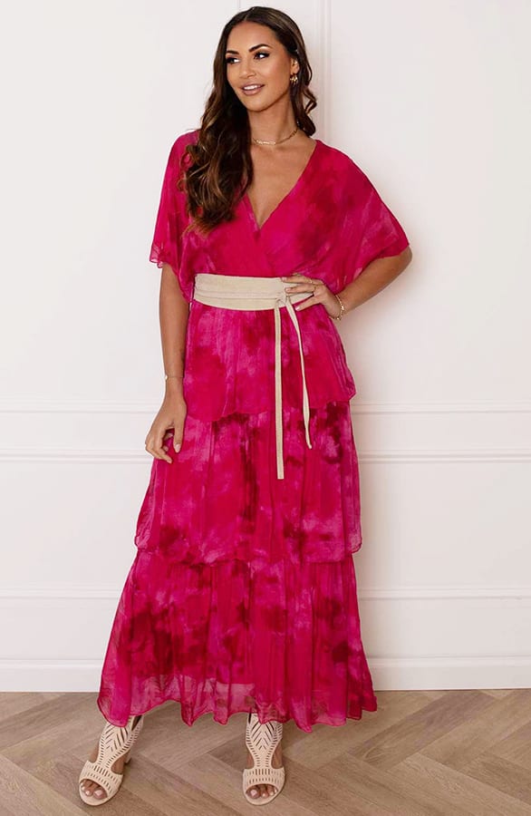 Maxi Laagjes Jurk Maja Fuchsia – shoparchief — foto 2