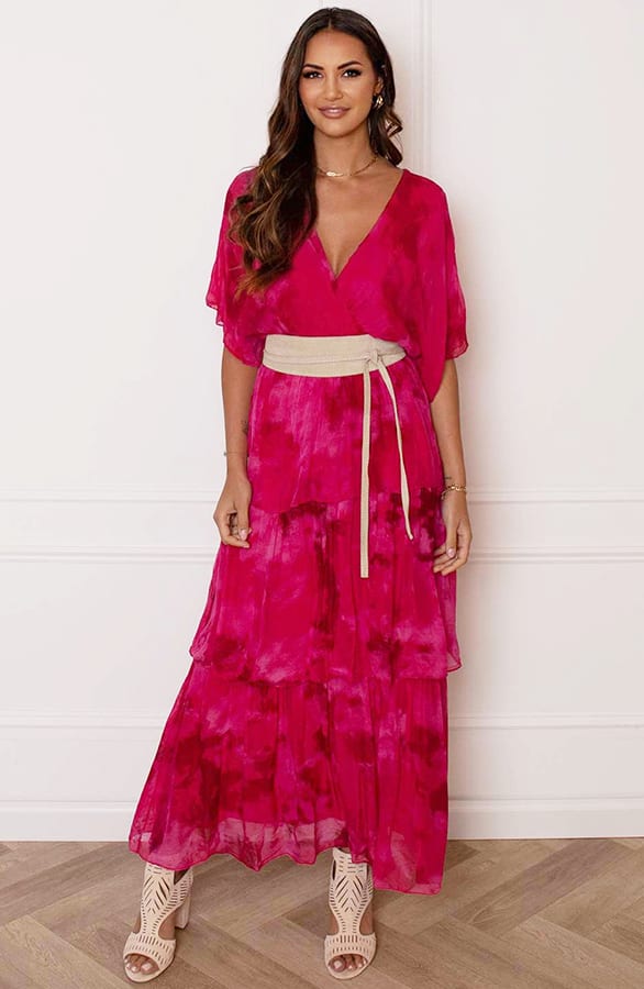 Maxi Laagjes Jurk Maja Fuchsia – shoparchief — foto 3