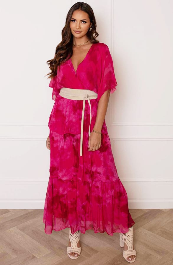 Maxi Laagjes Jurk Maja Fuchsia – shoparchief