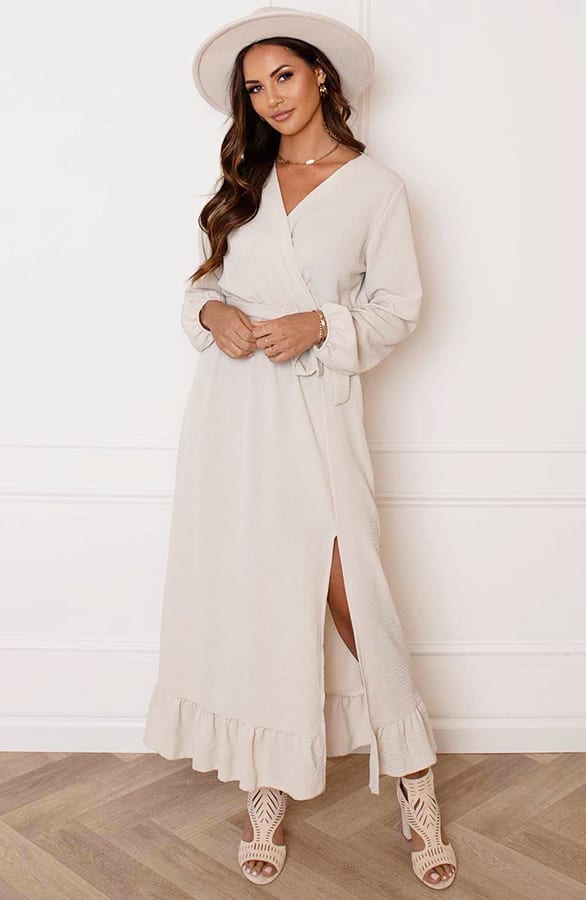 Maxi Strik Jurk Elize Beige – shoparchief — foto 8