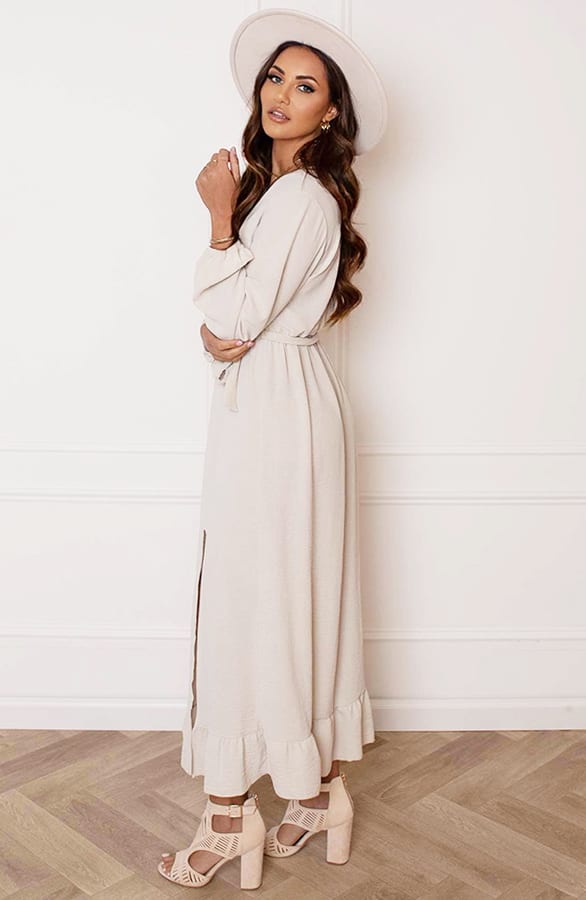 Maxi Strik Jurk Elize Beige – shoparchief — foto 13