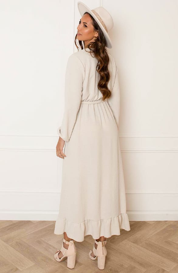 Maxi Strik Jurk Elize Beige – shoparchief — foto 14