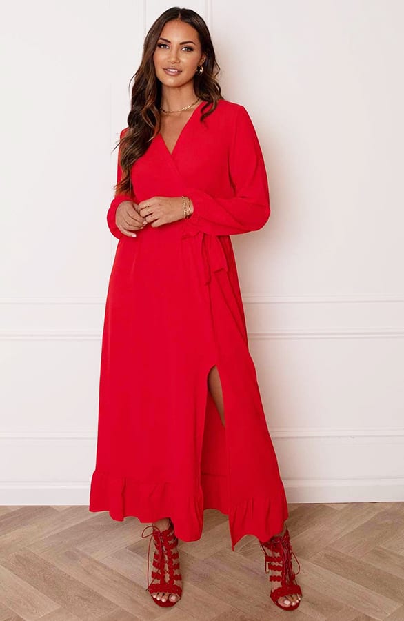 Maxi Strik Jurk Elize Rood – shoparchief