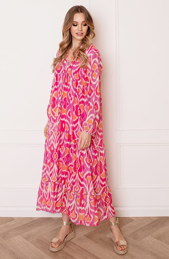 Maxi Tuniek Megan Fuchsia Oranje – shoparchief