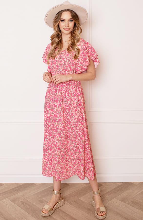 Midi Bloemenprint Jurk Alicia Roze – shoparchief — foto 6