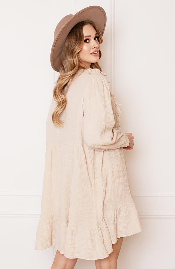 Mousseline Tuniek Sterre Beige – shoparchief — foto 5