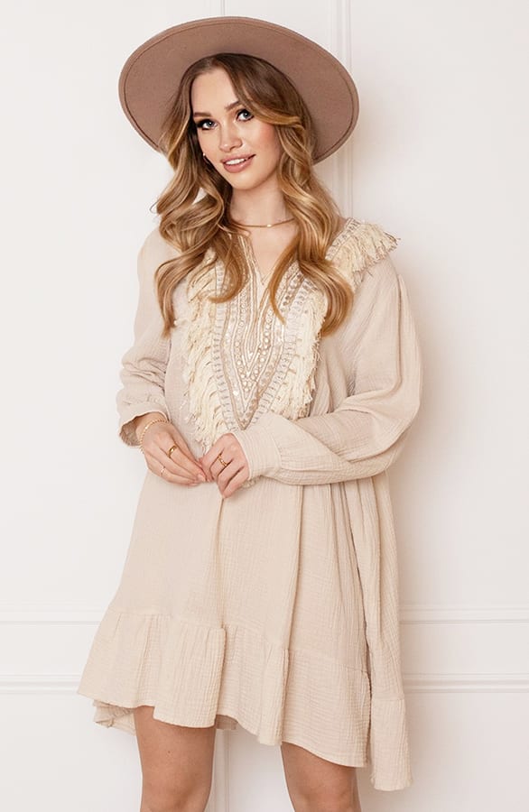 Mousseline Tuniek Sterre Beige – shoparchief