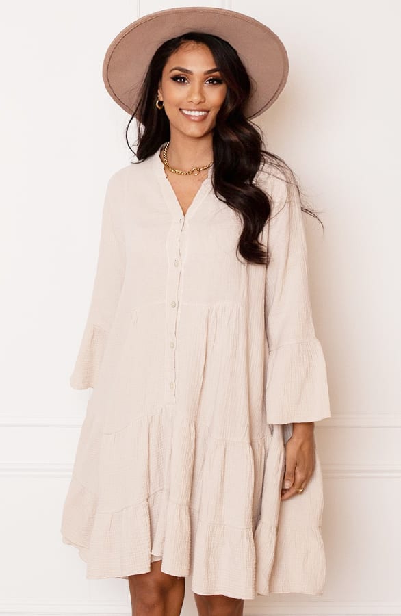 Oversized Katoenen Tuniek Dewi Beige – shoparchief — foto 10