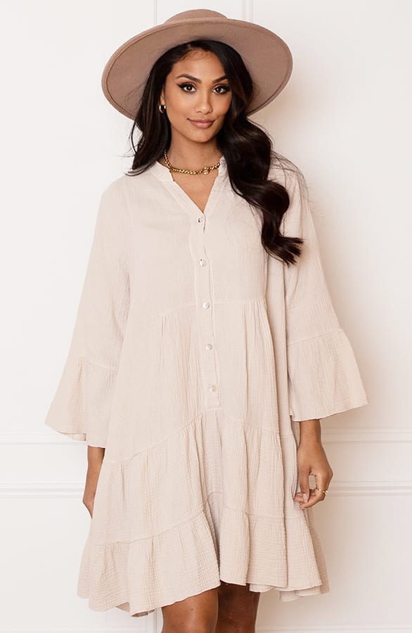 Oversized Katoenen Tuniek Dewi Beige – shoparchief — foto 9