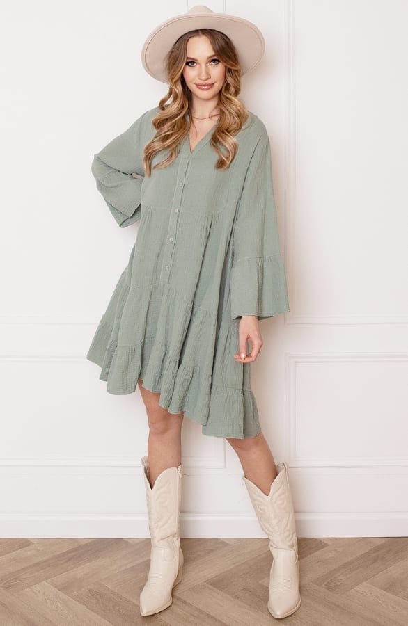 Oversized Katoenen Tuniek Dewi Mint – shoparchief