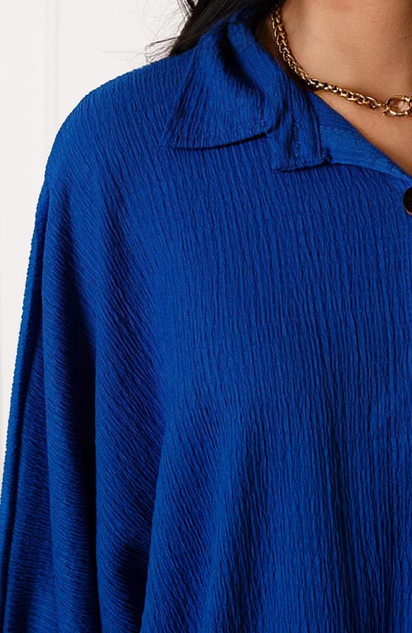 Oversized Ruches Tuniek Yasmin Kobalt – shoparchief — foto 5