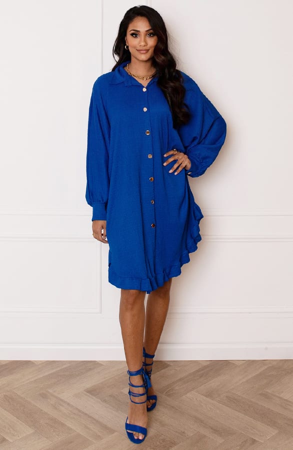 Oversized Ruches Tuniek Yasmin Kobalt – shoparchief — foto 6