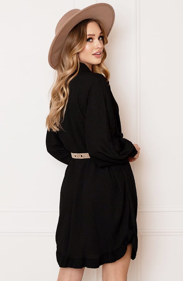 Oversized Ruches Tuniek Yasmin Zwart – shoparchief — foto 4