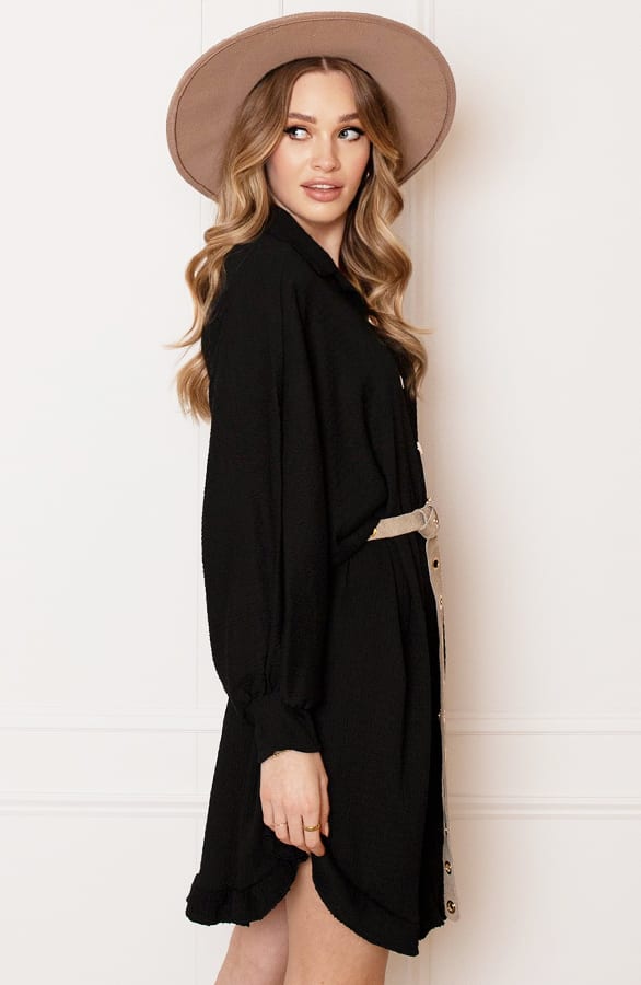 Oversized Ruches Tuniek Yasmin Zwart – shoparchief — foto 2