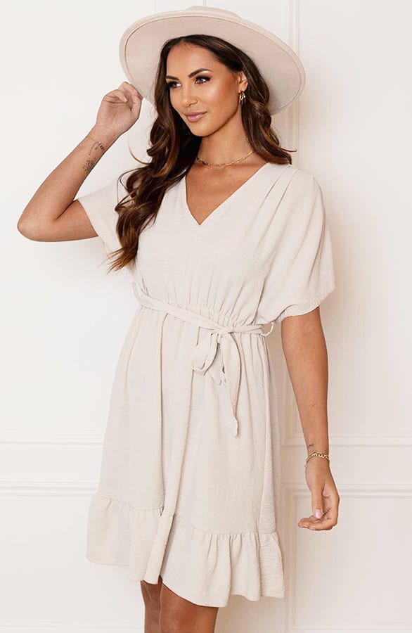 Ruches Jurk Mandy Beige – shoparchief — foto 8
