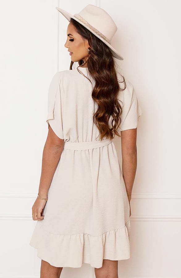 Ruches Jurk Mandy Beige – shoparchief — foto 10