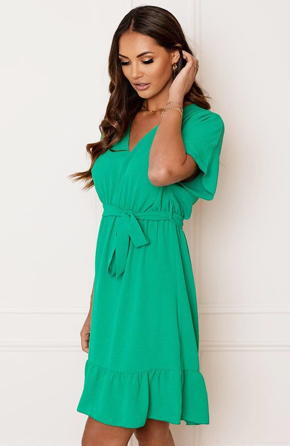 Ruches Jurk Mandy Bright Green – shoparchief — foto 3