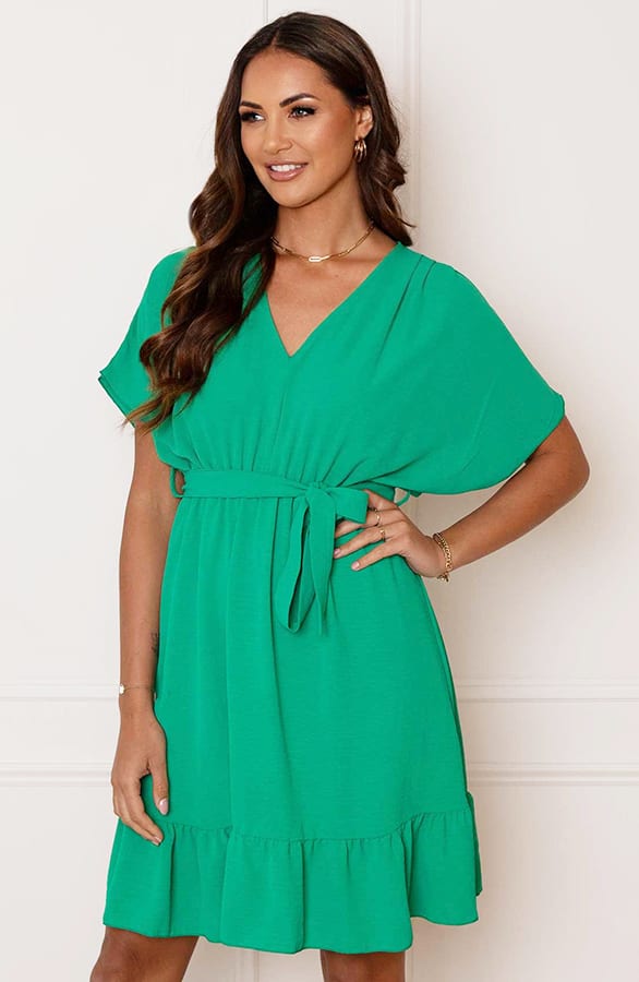 Ruches Jurk Mandy Bright Green – shoparchief — foto 2