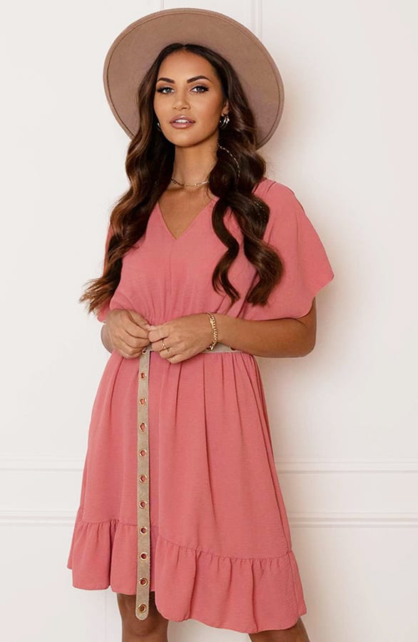 Ruches Jurk Mandy Dust Roze – shoparchief — foto 2