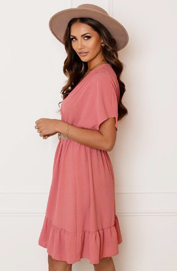 Ruches Jurk Mandy Dust Roze – shoparchief — foto 4