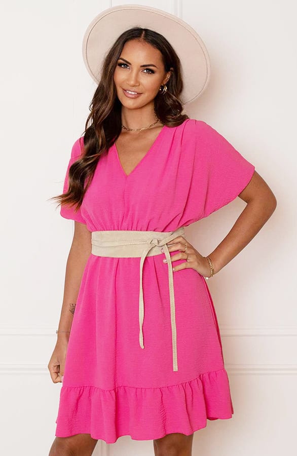 Ruches Jurk Mandy Fuchsia – shoparchief — foto 2