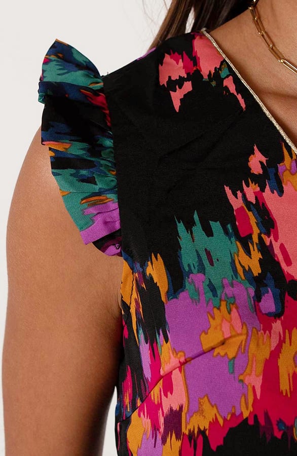 Ruches Top Met Print Britte Multicolor – shoparchief — foto 5