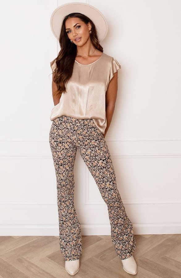 Satijnen Ruffle Top Caitlin Champagne – shoparchief — foto 8
