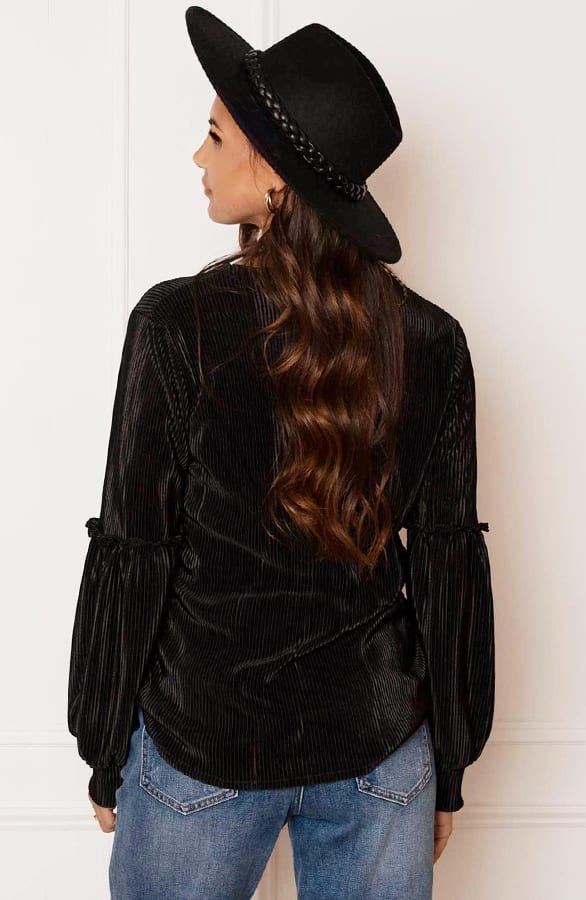 Silky Ribstof Blouse Anna Zwart – shoparchief — foto 7