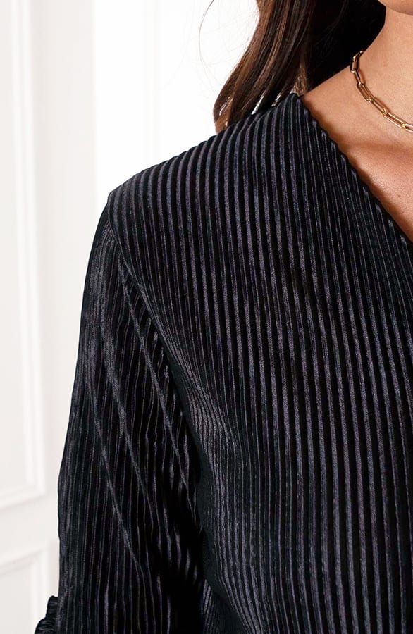 Silky Ribstof Blouse Anna Zwart – shoparchief — foto 8