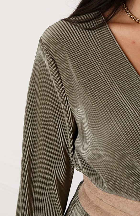 Silky Ribstof Jurk Evy Army – shoparchief — foto 6