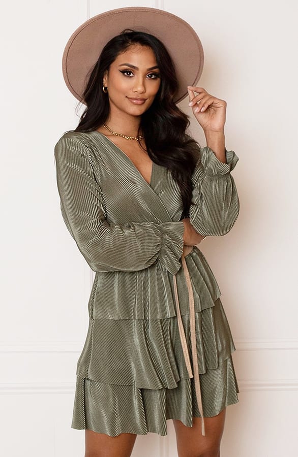 Silky Ribstof Jurk Evy Army – shoparchief — foto 2