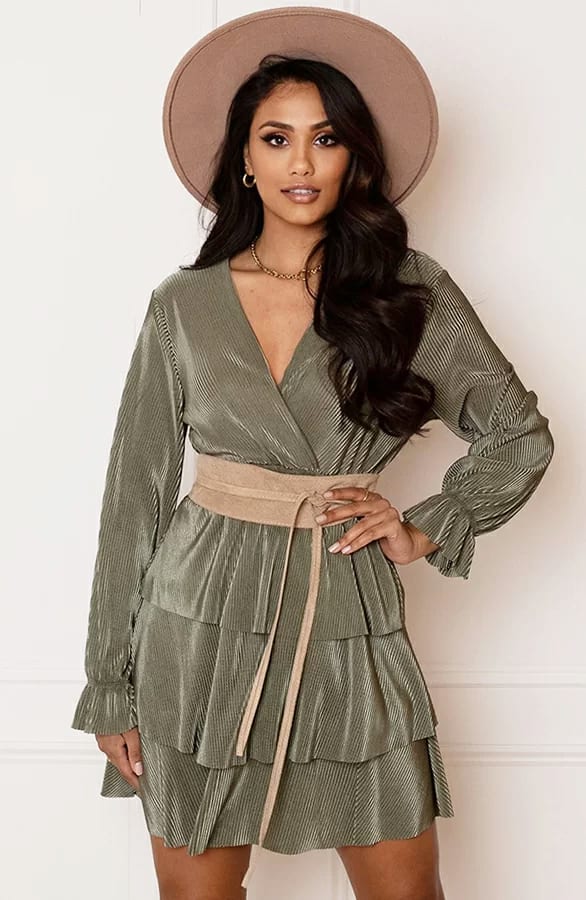 Silky Ribstof Jurk Evy Army – shoparchief