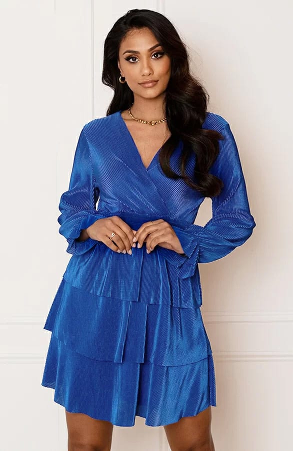 Silky Ribstof Jurk Evy Kobalt – shoparchief