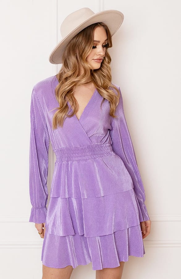 Silky Ribstof Jurk Evy Lila – shoparchief — foto 3