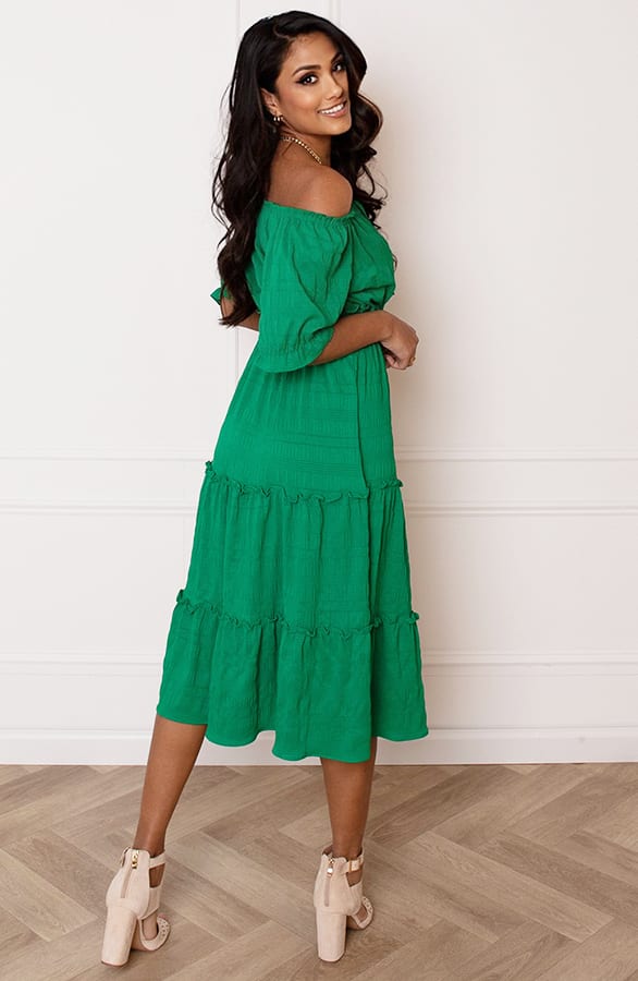 Smocked Offshoulder Jurk Sophia Bright Green – alle jurkjes — foto 6
