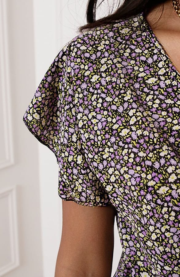Strik Jurk Bloemenprint Jade Paars – shoparchief — foto 5