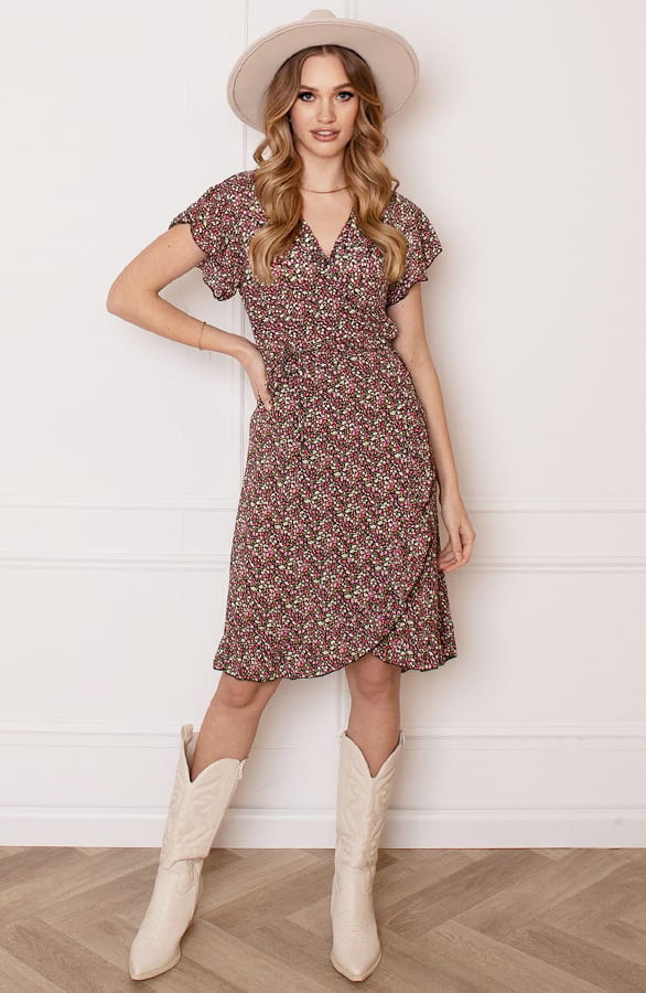 Strik Jurk Bloemenprint Jade Roze – shoparchief — foto 7