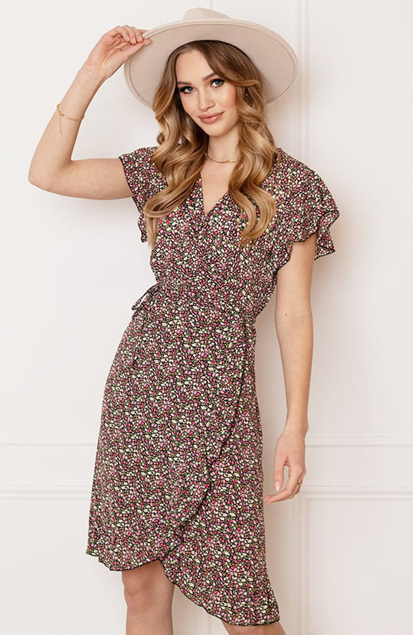 Strik Jurk Bloemenprint Jade Roze – shoparchief — foto 3