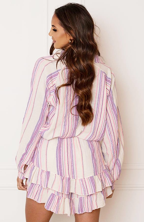 Striped Print Blouse Lyna Lila Roze – shoparchief — foto 7