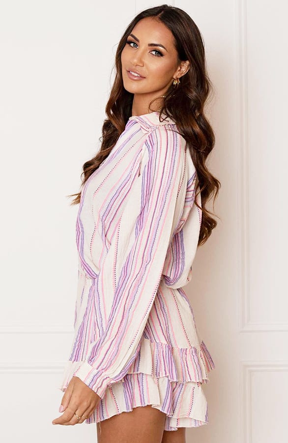 Striped Print Blouse Lyna Lila Roze – shoparchief — foto 6