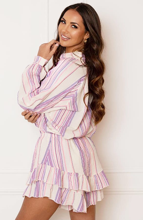 Striped Print Blouse Lyna Lila Roze – shoparchief — foto 4