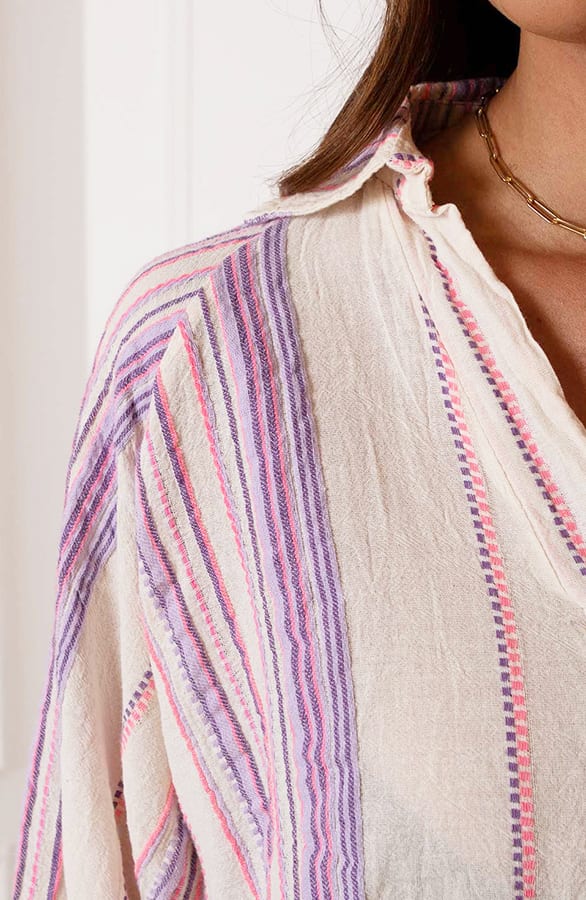 Striped Print Blouse Lyna Lila Roze – shoparchief — foto 8