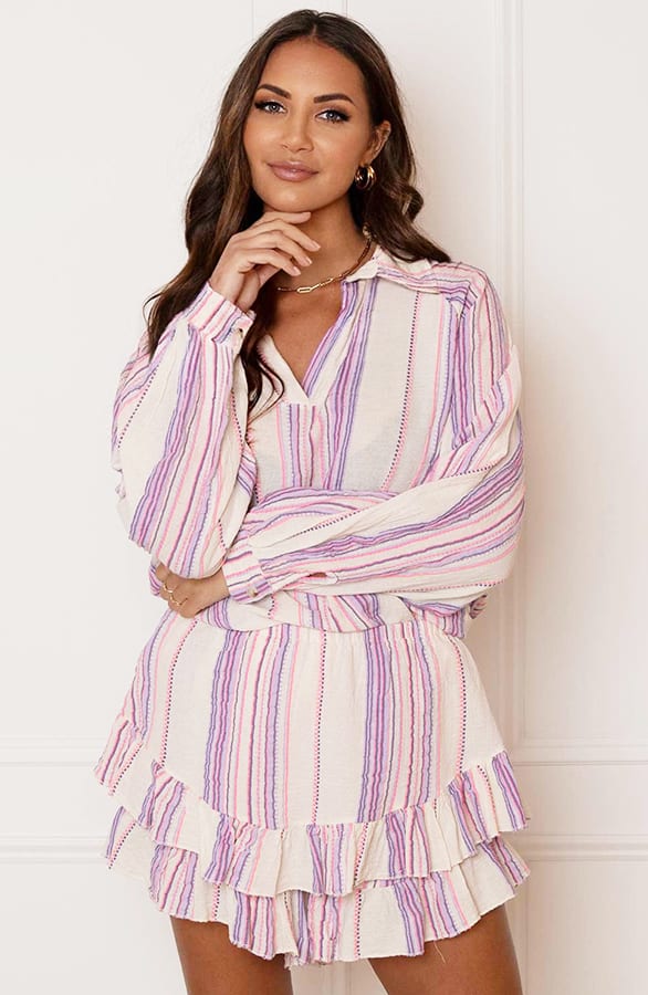 Striped Print Blouse Lyna Lila Roze – shoparchief — foto 3