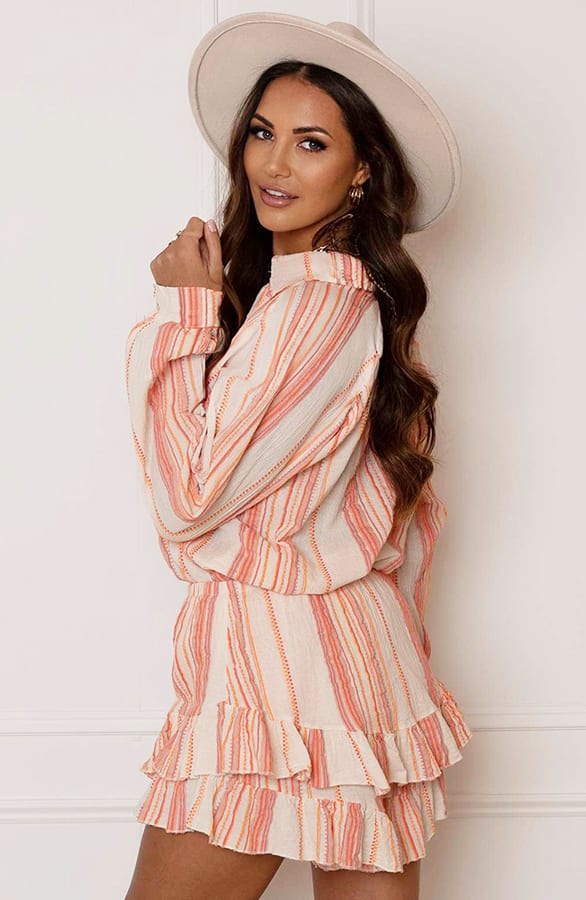Striped Print Blouse Lyna Oranje – shoparchief — foto 3
