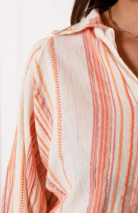 Striped Print Blouse Lyna Oranje – shoparchief — foto 5